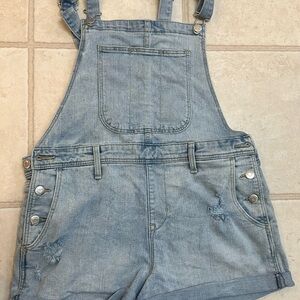 Old Navy Light Blue Denim Overall Shorts
